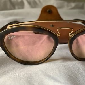 Ray-Ban Sunglasses mirrored brown and gold